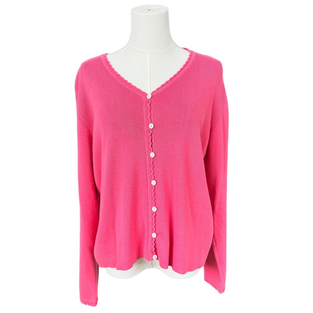 🎀 Y2K Vintage CC Hughes knit cardigan hot pink sz L